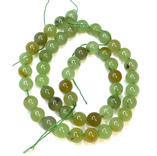 Picture of Prehnite bead 6mm round Green x38cm
