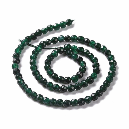 Picture of Agate (dyed) 4mm faceted round Green x35cm