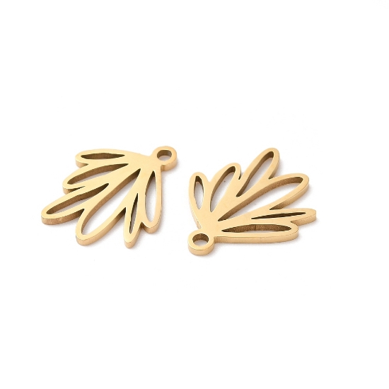 Picture of Stainless Steel Pendant Leaf 15x13x1mm Gold x1