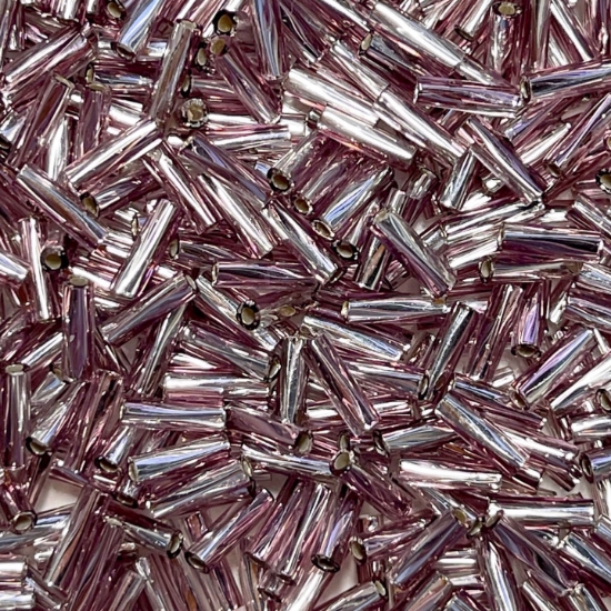 Picture of Miyuki Twist Bugle 6mm 3933 Silver Lined Clear Amethyst x10g