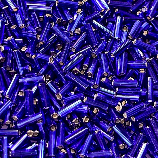 Picture of Matsuno Bugle Bead 6mm 169 Silver Lined Dark Blue x10g