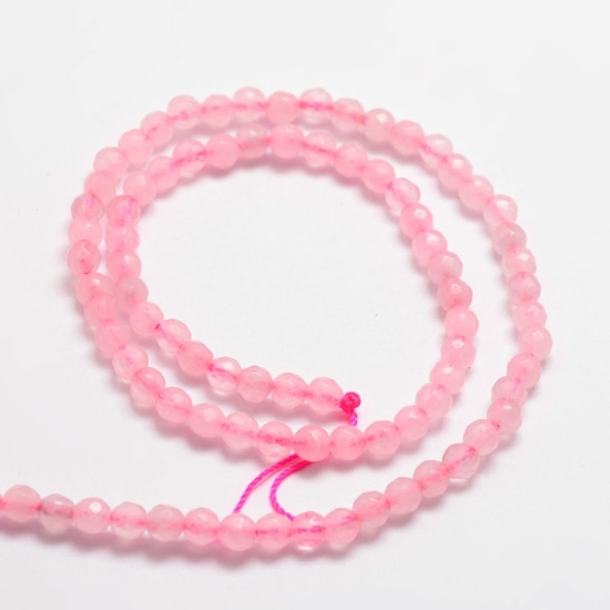 Picture of Mountain "Jade" (dyed) 4mm faceted round Pink x38cm
