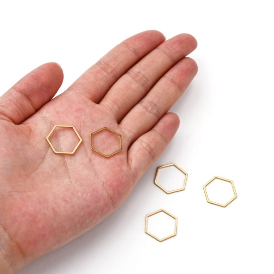 Изображение Stainless Steel Component 18mm hexagon Gold x4