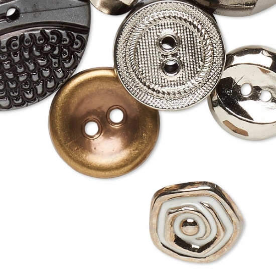 Picture of Button Mix 8-50mm mixed metallic colors x112g