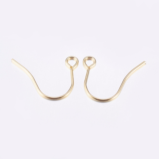 Picture of Stainless Steel Earwire 18mm w/ open loop 18kt Gold Plated x10