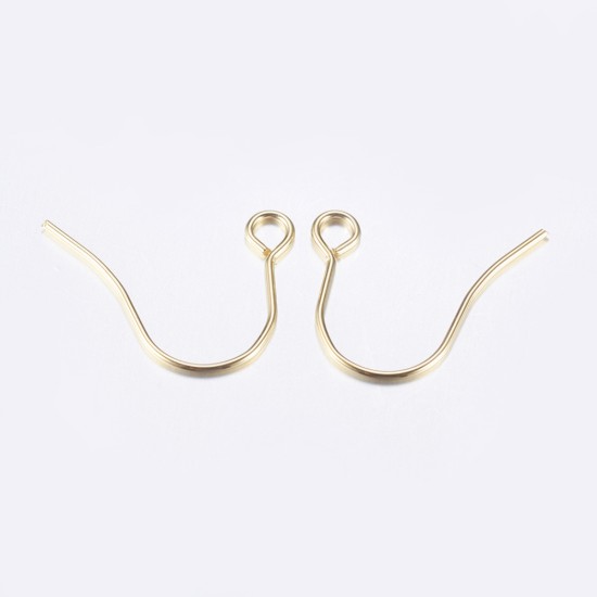 Bild von Stainless Steel Earwire 18mm w/ open loop 18kt Gold Plated x20