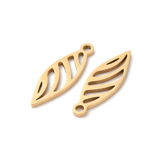 Picture of Stainless Steel Pendant Leaf 20x6mm Gold x1