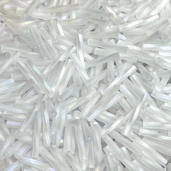 Picture of Miyuki Twist Bugle 12mm TW2712-250F Crystal Mat AB x10g