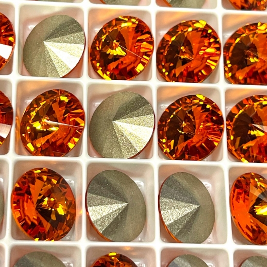 Picture of Swarovski 1122 Rivoli Round Stone 10mm - SS47  Tangerine x1