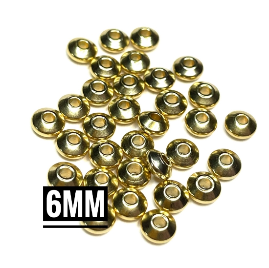Picture of Stainless Steel Spacer Bead 6x3mm rondelle 24kt Gold Plated x10