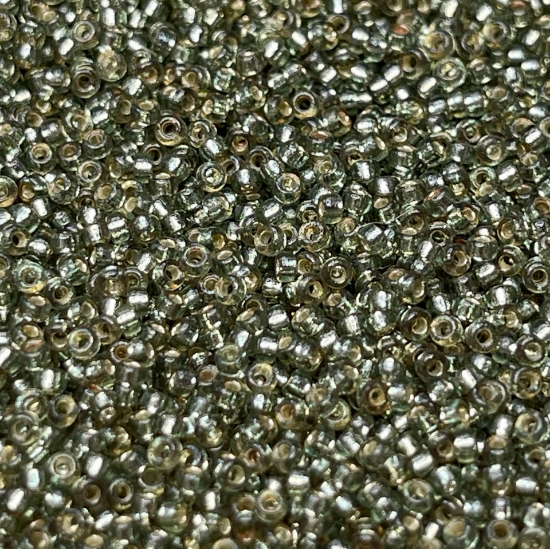 Picture of Miyuki Rocaille 15/0 4274 Duracoat Silver Lined Dyed Frost Green x10g