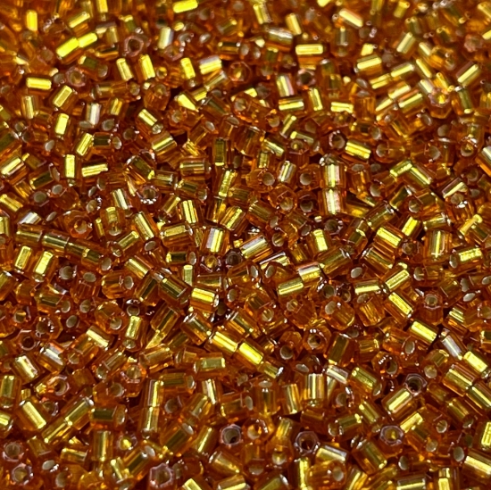 Picture of Miyuki Rocaille  11/0 Hex Cut 2422 Silver-Lined Topaz x10g