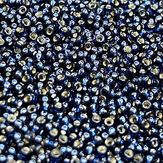 Picture of Miyuki Rocaille 15/0 4282 Duracoat Silver Lined Dark Navy Blue x10g