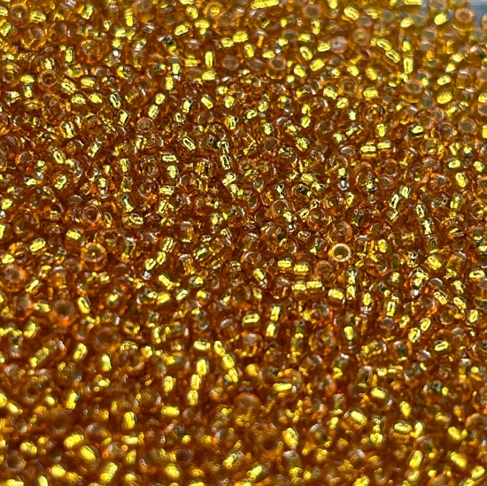 Picture of Miyuki Rocaille 15/0 4261 Duracoat Silver Lined Dyed Amber Gold x10g