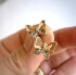 Picture of Ear stud Butterfly 11x13mm w/ cubic zirconia and loop 18kt Gold Plated x2 