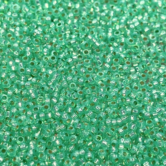 Picture of Miyuki Rocaille 15/0 4240 Duracoat Silver Lined Mint Green x10g 