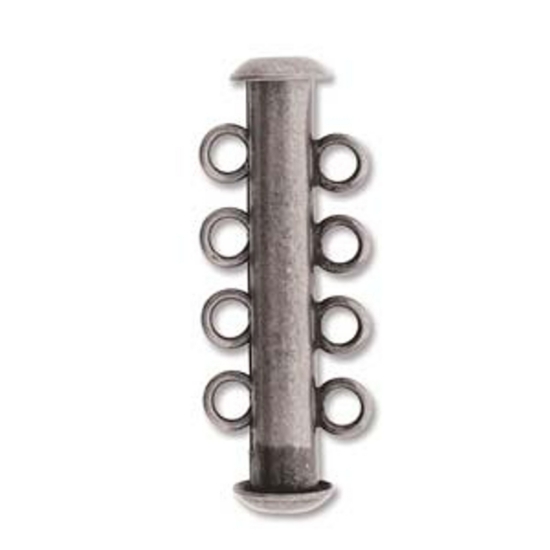 Picture of Magnetic Clasp 26mm 4-strand Antique Silver Plate x1