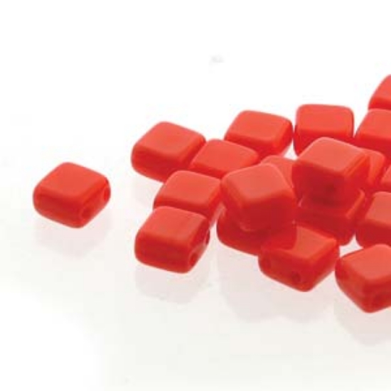 Picture of 2-Holes Tile 5mm Opaque Coral x30