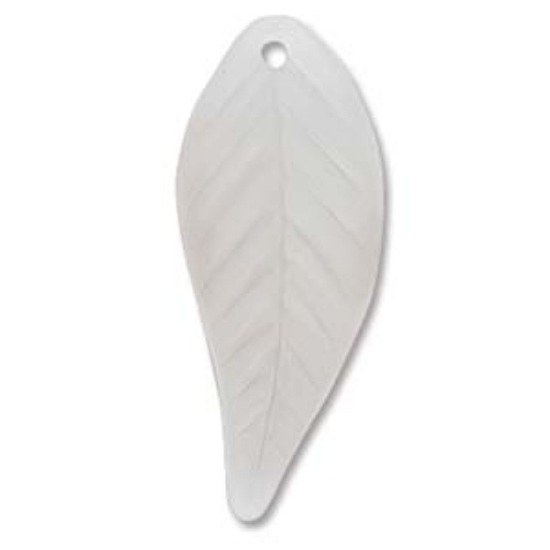 Picture of Lucite Leaves 12x28mm Crystal Mat x5