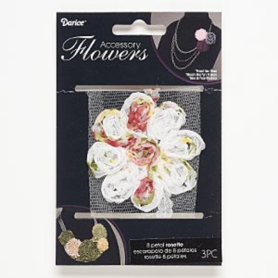 Picture of Fabric Sew-on component Flowet w/ floral design x3