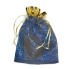 Picture of Organza Pouch 20x15cm Royal Blue w/ Gold band nature desgin x10