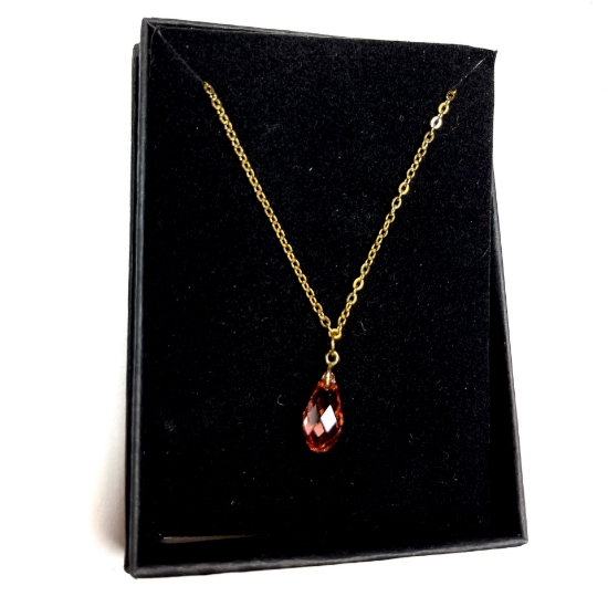 Picture of Swarovski 6010 Briolette Pendant 13mm Rose Peach  x1