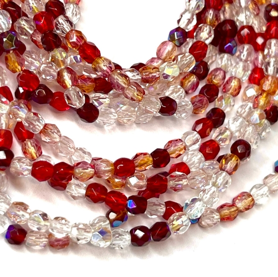 Picture of Fire-Polished 3mm Melonberry Mix x100