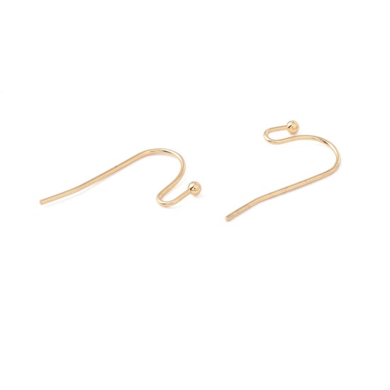 Image de Stainless Steel Earwire Ball End 21mm 18kt Gold Plated x20