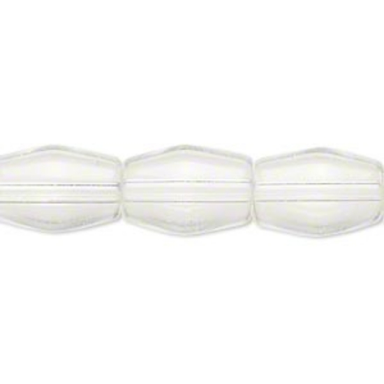 Picture of Lampworked Glass Bead 15x10mm double cone Crystal x27