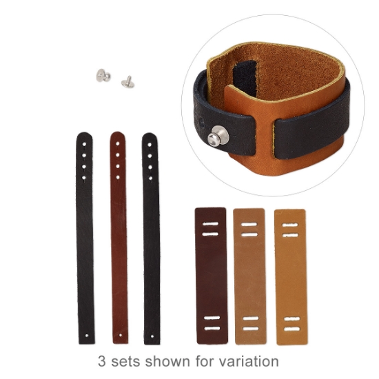 Picture of Leather Bracelet Wristband and Cuff Mix x1