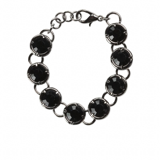 Picture of Bracelet Epoxy 14mm flat round w/ lobster clasp Gunmetal x1