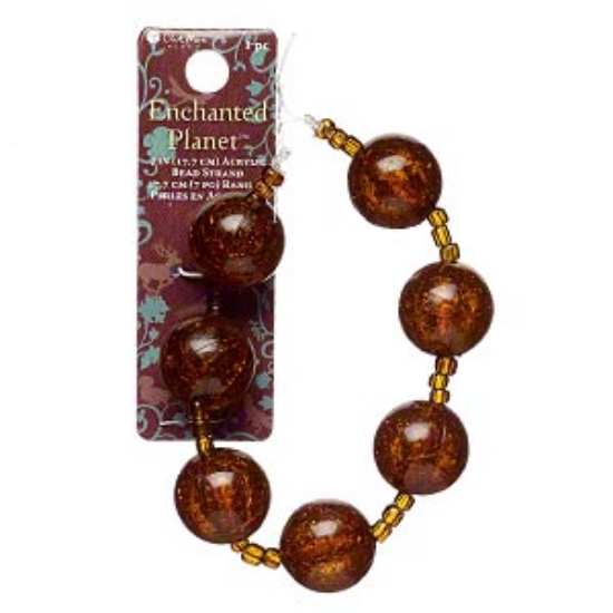 Picture of Ice Flake Resin 18mm round Amber x7
