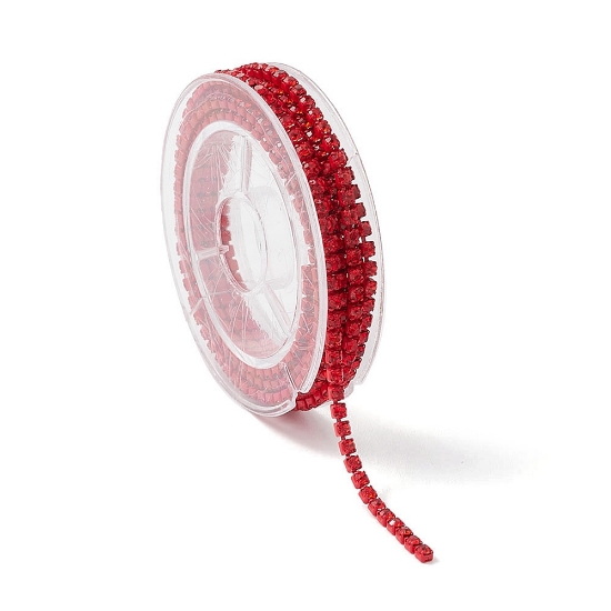 Picture of Strass Brass Chain 2mm Red - Light Siam x130cm 