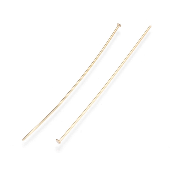 Picture of Stainless Steel Head pin 50x0,7mm 18kt Gold Plated x50