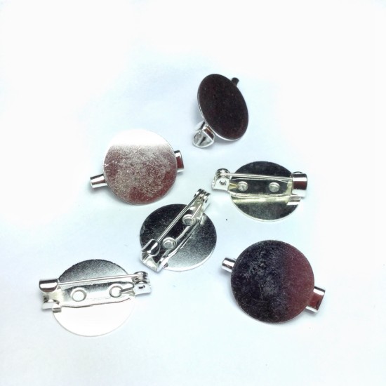 Afbeeldingen van Brooch pin 15mm flat pad Silver x1