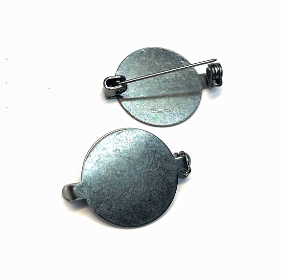 Picture of Brooch pin 20mm flat pad Gunmetal x5