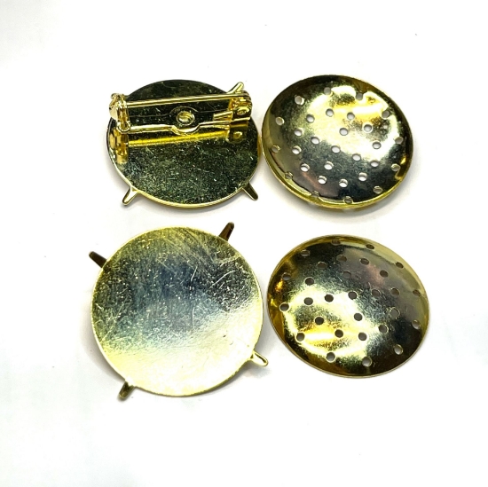 Picture of Brooch pin 24mm flat with claws pad Gold x1