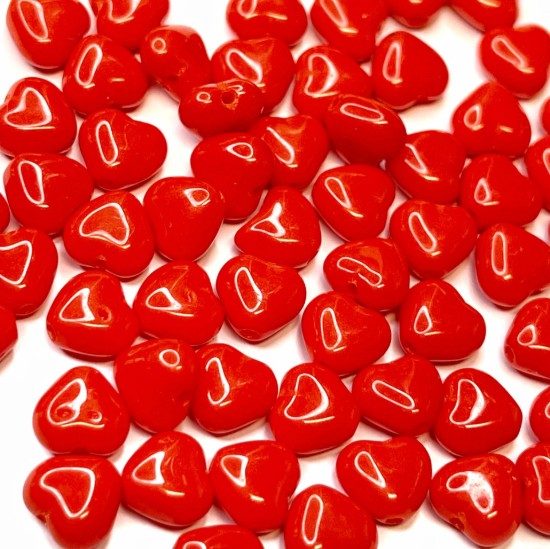 Изображение Hearts 6mm Opaque Light Red x20