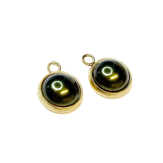 Picture of Stainless Steel Drop setting 8mm round 18kt Gold Plated x10