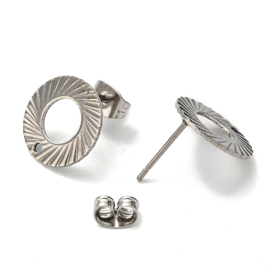 Picture of Stainless Steel Ear stud 13mm donut w/ hole x2
