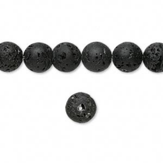 Picture of Lava Stone bead 10mm round x38cm