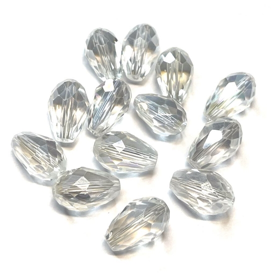 Picture of Faceted Glass Drop 15x10mm Crystal x4
