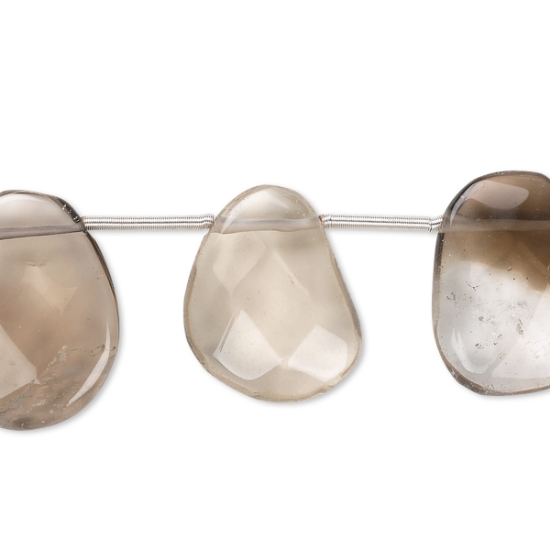 Picture of Smoky Quartz 15x11mm-21x16mm hand-cut top-drilled freeform x10