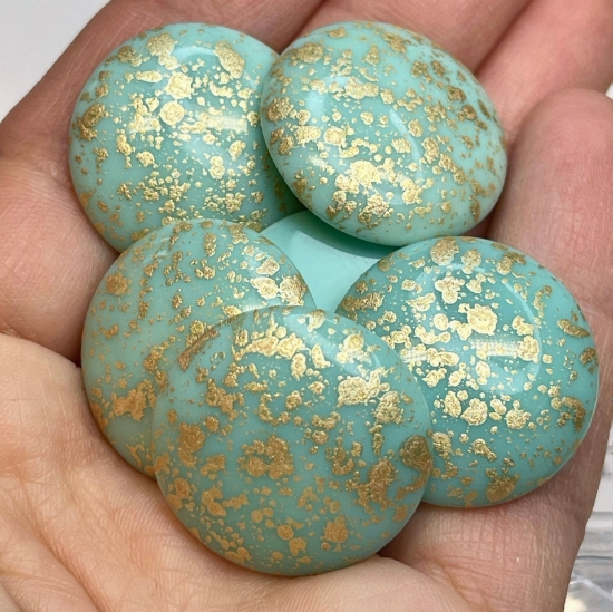 Picture of Cabochons par Puca® 25mm Opaque Aqua Splash x1