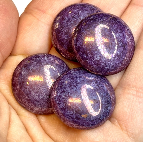 Picture of Cabochons par Puca® 25mm  Opaque Mix Amethyst Gold Ceramic Look x1