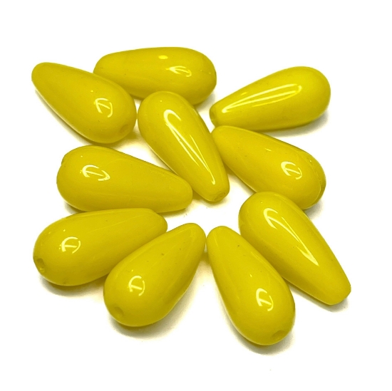 Picture of Glass Drop 19x9mm Lemon Yellow x4