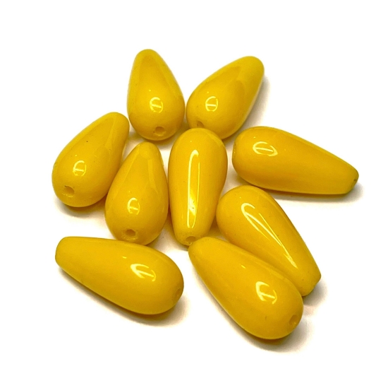 Picture of Glass Drop 19x9mm Sunflower Yellow x4
