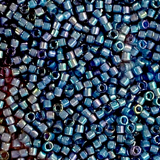 Picture of Miyuki Delica 11/0 DB2384 Fancy Lined Teal Dark Blue x10g