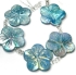 Picture of Shell bead flat flower 30mm Blue x5