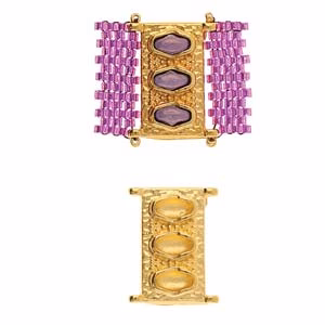 Picture of Cymbal - Korakas II Delica Bead Connector 11/0 18x14mm 24kt Gold Plated x1